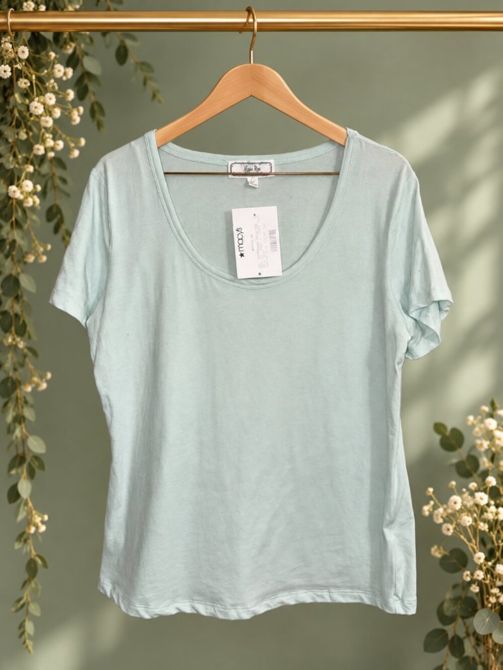 Hippie Rose Mint Green Scoop Neck T-Shirt Juniors XL NWT